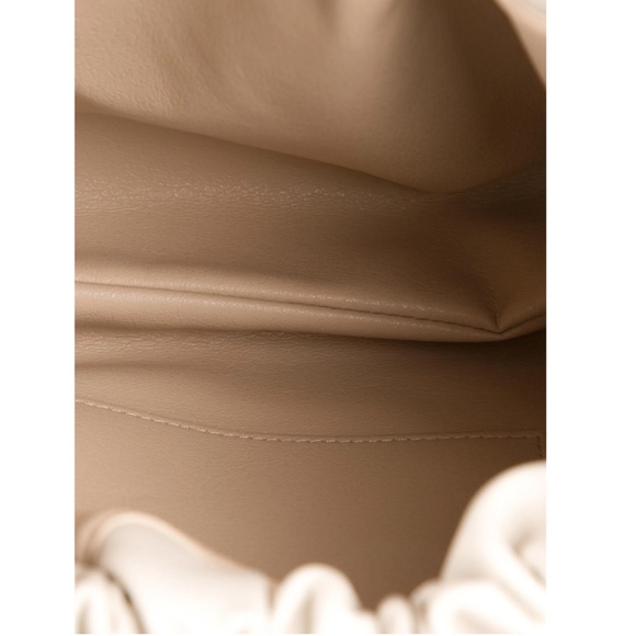 STUDIO AMELIA Maxi Drawstring Ruched Lambskin Leather Clutch/Purse - Picture 5 of 7